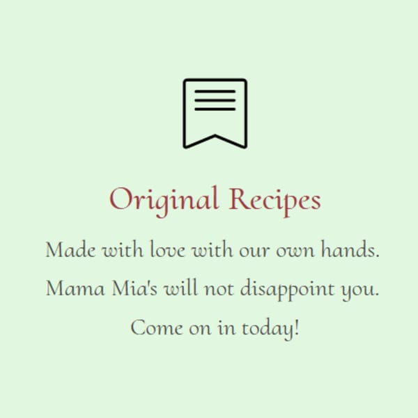 A light green background with text "Original Recipes" and a bookmark icon above it.