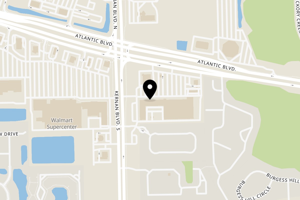 Map showing the location of Mama Mia's Italian Restaurant & Pizzeria on 12220 Atlantic Blvd UNIT 114 in Jacksonville